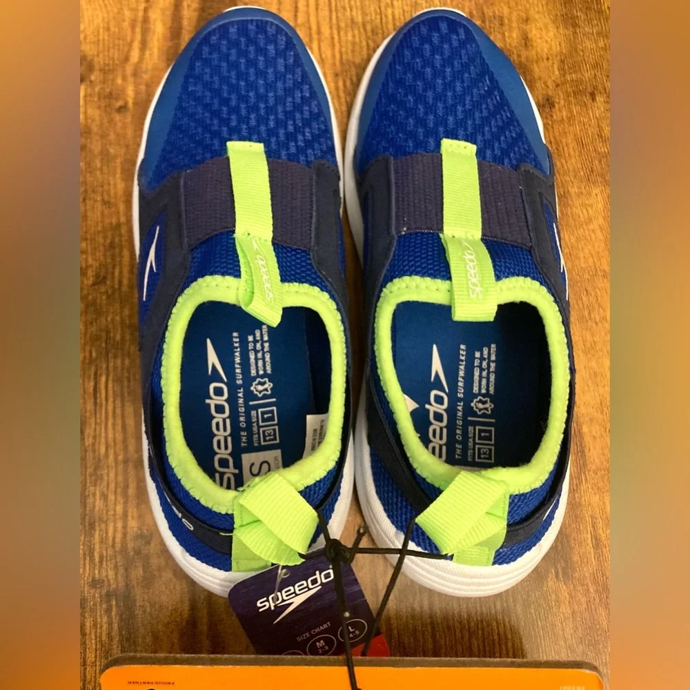 Speedo Junior Pull on Water Shoes - Blue Size Small (13/1) new